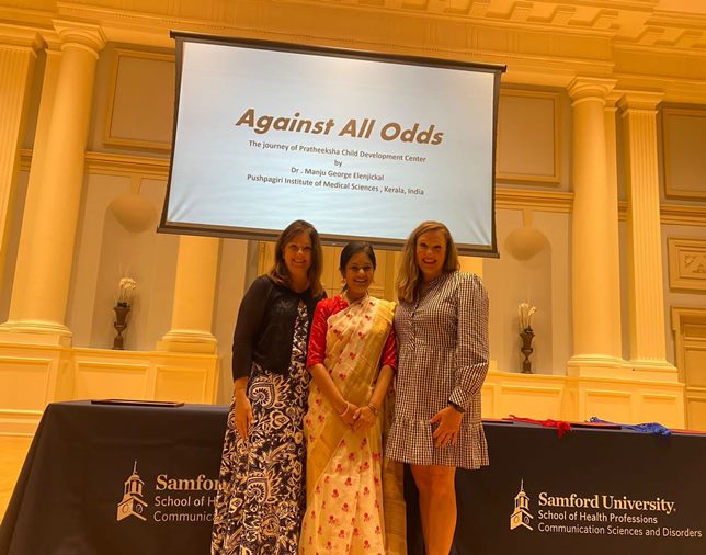 Hearty Congratulation To Dr.Manju  For the  great opportunity to be at the Samford University,Alabama,USA to participate in the award ceremony as the guest speaker delivering a presentation on the journey of  Pushpagiri Child Development Center 