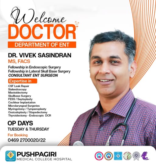 We are delighted to welcome Dr. Vivek Sashindran to our hospital as a Consultant ENT Surgeon. 