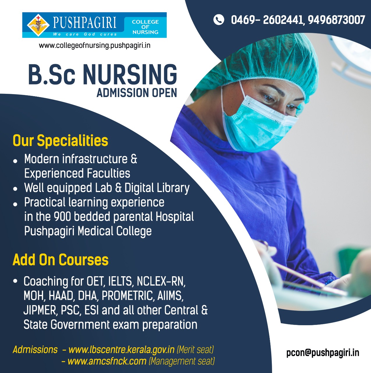 BSc Nursing Admissions 2020 Open