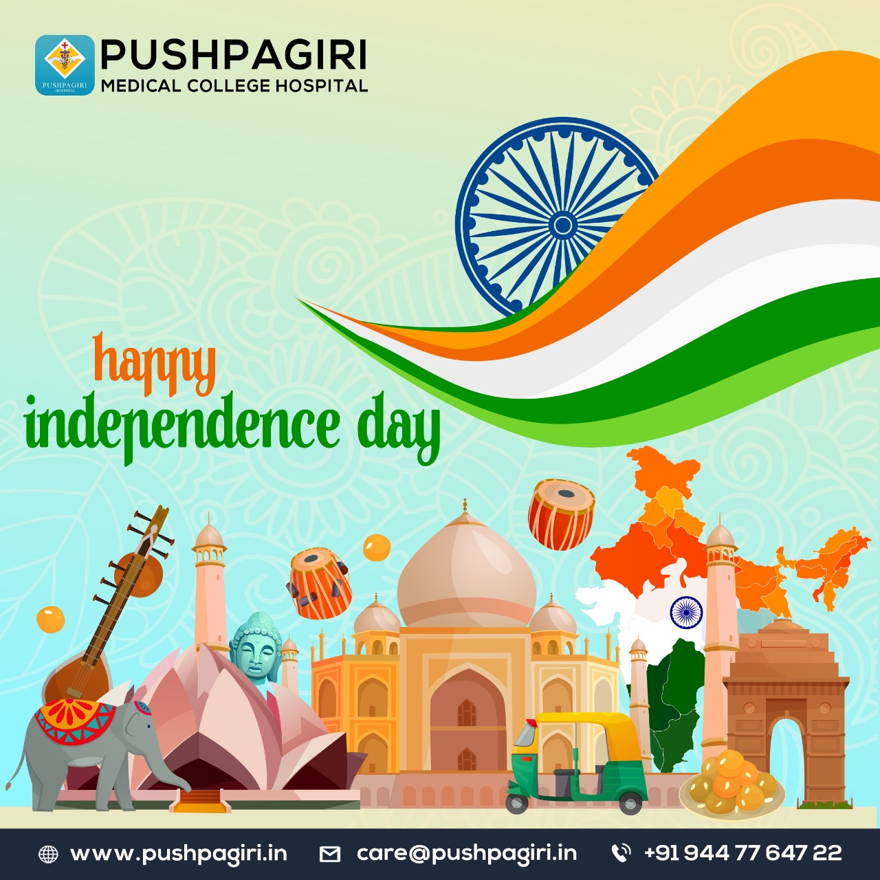 Pushpagiri Family wishes you all a Happy Independence Day